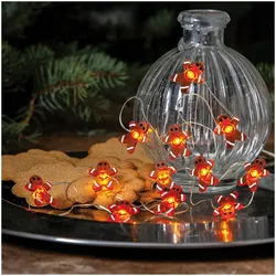 LED-Minilichterkette, 12 warmweiße LEDs, batteriebetrieben