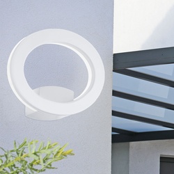 LED Außen Wand Lampe Ring-Design Strahler Leuchte weiß Garten Balkon Terrassen Beleuchtung Eglo 78923