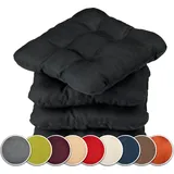 sunnypillow Stuhlkissen 45 x 45 x 8 cm schwarz 4-tlg.