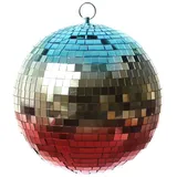 satisfire Spiegelkugel 25cm Regenbogen Discokugel Mirrorball Party Disko Deko