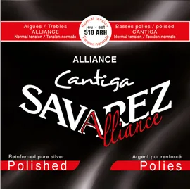 Savarez Saiten für Klassikgitarre Alliance Cantiga Satz geschliffen, Normal Tension, rot, 510ARH