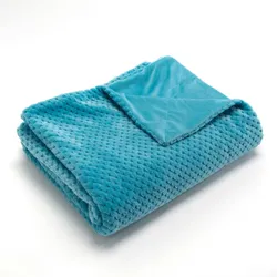 Plaid Schachbrettmuster türkis 130X170 cm - Blau Polyester Amadeus 130x1 cm