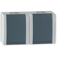 ALING-CONEL Klappdeckelsteckdose 2-fach Grau