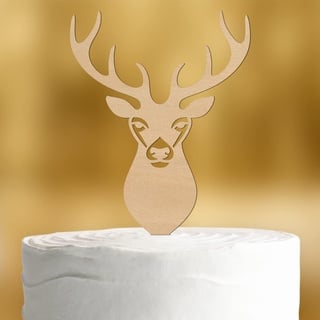 Cake Topper Hirsch [Geweih] - deko Holz Hochzeit deko Hochzeitstorte deko Kuchen deko Hochzeit Tortendekoration Verlobung Tortenstecker Hochzeit Tortendeko Wedding cake