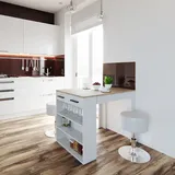 Vicco Esstisch-Set Repose 67 x 100 cm Braun/Weiß