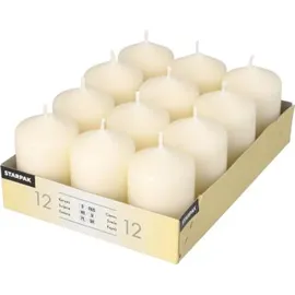 Papstar Stumpenkerze 6 x 4 cm 12 St. elfenbein