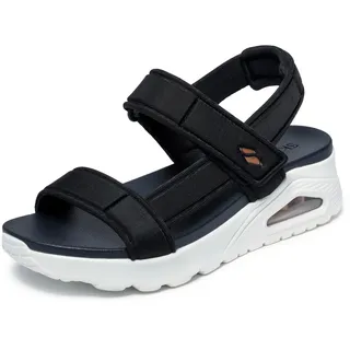 SKECHERS Damen Sandalette Summer Stand2 schwarz 37 3 bis 5 cm, Klettverschluss, Lässig
