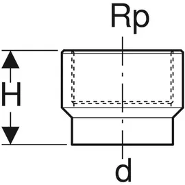 Geberit Übergang mit Innengewinde DN 50 Rp 1/2