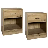 Hti-Living Nachtschrank 2er Set Thekla Artisaneiche