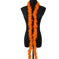 3 x 2m Federboa Truthahnfedern Boa,Flauschige Plüsch-Feder Boa Federstola Federschal Federgirlande für Weihnachtsbaum Hochzeit Basteln Burlesque Karneval Party 20er Jahre Kostüm Deko,ca. 10g Orange
