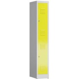 Classix Spind lichtgrau, zinkgelb X-520216, 2 Schließfächer 31,0 x 50,0 x 180,0 cm