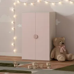 Kinderkleiderschrank Sandnes 123x60x40 cm Weiß/Rosa
