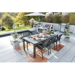 Gartenmöbel Set Luca 7tlg. Aluminium Grau Anthrazit