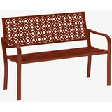 Outsunny Gartenbank, wetterfest Sitzbank, Gartenmöbel mit Rücken- & Armlehnen, Parkbank 240kg belastbar, Balkonbank für Balkon Terrasse, Garten, 127 x 63 x 85cm, Rot