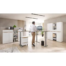 Innostyle Höhenverstellbarer Eckschreibtisch MEMPHIS Weiß 185 x 177 cm - Weiß
