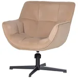 Woood Drehsessel Wibo Samt 71 x 94 x 71 cm Beige drehbar