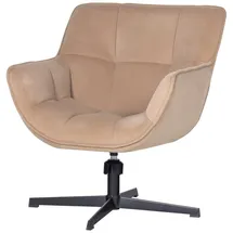 Woood Drehsessel Wibo Samt 71 x 94 x 71 cm Beige drehbar