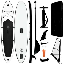 vidaXL Stand-Up-Paddleboard Set 300 x 76 x 15 cm schwarz-weiß