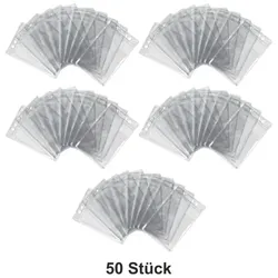 Ausweishülle / Kartenhalter  / Kunststoffhalter, für Namenschilder, vertikal tragbar, Langloch, zwei Rundlöchern, Farbe: transparent - 50 Stück