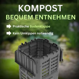 ViD Komposter 300 Liter Schwarz Garten Schnellkomposter