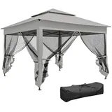 ComfortXL Pavillon, Grau, Metall, 325x270x325 cm, Sonnen- & Sichtschutz, Pavillons & Pergolas, Pavillons