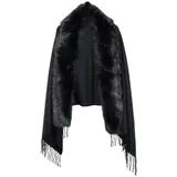 COLLEZIONE ALESSANDRO XXL-Schal Elegant, (1-St), Poncho aus weichem Stoff schwarz