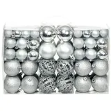 vidaXL 100-tlg. Weihnachtskugel-Set 3/4/6 cm Silbern