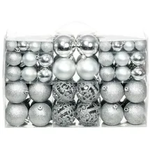 vidaXL 100-tlg. Weihnachtskugel-Set 3/4/6 cm Silbern