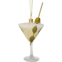 SIKORA Cocktail mit Oliven besondere Weihnachtskugel Glas Christbaumschmuck Deko Figur Weihnachten Anhänger Ornament - Meisterstücke - BS752