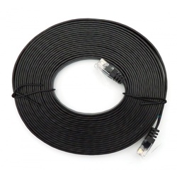 LAN-Kabel CAT6 UTP Slim 5m, Flat Slim-Line, Patchkabel, Flachkabel, für IP Telefone / Geräte, Schwarz 75715-SLS