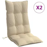 vidaXL Hochlehner-Auflagen 2 Stk. Beige Oxford-Gewebe
