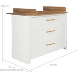 roba Wickelkommode 'Ava‘ - weiß - BHT 119x100x76 cm