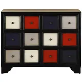 Xlmoebel Apothekerschrank Holzschubladenkommode Apotheke Schubladenschrank Echtholz Möbel (Apothekerschrank) Hergestellt in Europa schwarz