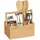 Relaxdays Besteckhalter 25 x 23 x 15,5 cm Holz/Bambus braun