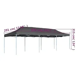 vidaXL Faltzelt Pop-Up  3 x 9 m anthrazit