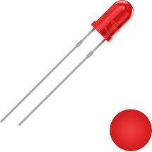 Quadrios LED, bedrahtet Rot Rund 3 mm, 700 mcd, 30°