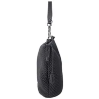 Rieker Damen Schultertasche Kordelstruktur Kettendetail H1331, Farbe:Schwarz - Schwarz