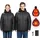 Vevor Beheizbare Jacke für Herren mit 7,4-V-Akku, Softshell-Elektroheizmantel, winddichte, leichte Oberbekleidung mit 6 Heizzonen & 3 Heizstufen für Wanderungen, Arbeiten im Freien, schwarz,L