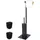 Relaxdays WC-Garnitur Bambus, und Stahl Hellbraun,Schwarz
