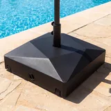 FANTASK Sonnenschirmständer befüllbar mit 45 L Wasser oder 65 kg Sand, Schirmständer mit Rollen für Schirmstangen von 38/48 mm, Schirmhalter für Garten, Balkon, Terrasse