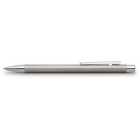Faber-Castell 342120 - Kugelschreiber Neo Slim Edelstahl, Minenstärke M, silber matt