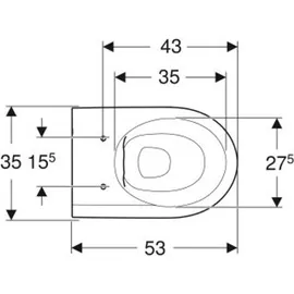 Geberit iCon Wand-WC Tiefspüler, geschlossene Form, Rimfree weiß/KeraTect 501661008