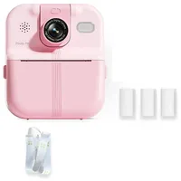 Knoruley Kinderkamera Sofortbildkamera 1080P HD Kinder Digitalkamera für und Mädchen Spielzeug Thermodruck Kleiner Camcorder 64G Rosa