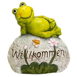 Trendline Dekofigur Frosch Willkommen 34 x 31 cm grau grün