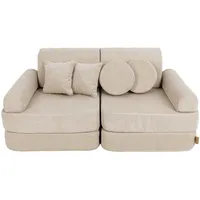 MEOWBABY Sofa für Kinderzimmer - Spielsofa für Kinder, Kindersofa, Slimcord, Ecru