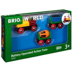 BRIO® Spielzeugeisenbahn-Lokomotive Brio World Eisenbahn Zug mit Batterielok 3 Teile 33319