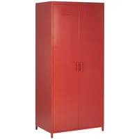 Beliani Garderobenschrank, rot Metall 4 Fächer, 76x171x50 cm Garderobe,