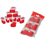 IDENA Weihnachtsbaumschmuck, 10er Set, Rot, Kunststoff, 3.5cm, Traditionell, Weihnachten