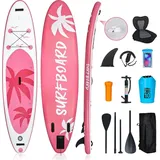 Puluomis Stand Up Paddle Boards 335, SUP Board mit Sitz Set, Paddling Paddelboard Set Surfbrett Aufblasbar, Pumpe Tragetasche und Zubehör, MB. bis... - Rosa