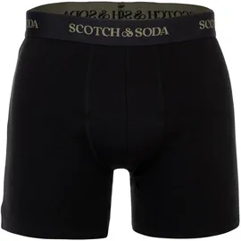 Scotch & Soda Boxershorts Solid Cotton Stretch 3er Pack Schwarz / Mehrfarbig L